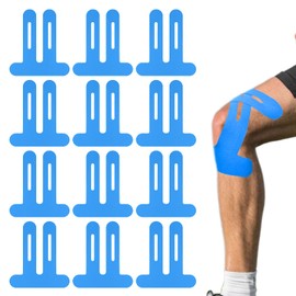 12 PCS Kinesiology Knee Tape,Elastic Precut Kinesiology Tape,Waterproof Breathable Knee Tapes for Knee Pain,Provide Support and Stability for Cycling Running Sports(Blue)