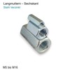 Long Nut M6 x 35 mm Galvanised Steel Hexagonal Connection