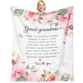 Christmas Great Grandma Gifts Throw Blnaket 60"X50", Xmas Gift for Great Grandma/Grandmother, Great Grandmother Gifts, Great Grandma Birthday, Best Great Grandma Gifts Ideas, Great Grandma Presents