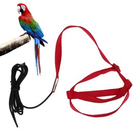 Cyrank Bird Harness, Bird Leash Parrot Harness Parrot Leash Training Supplies Aviator Bird Harness Adjustable Pet Outdoor Flying Rope Parrot Bird Flying Harness Leash for Outdoor(M)