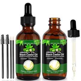 Aceite de ricino negro jamaicano, un solo ingrediente, 100 puro, prensado en frío, estimula el crecimiento de pestañas, cejas y cabello más grueso,...