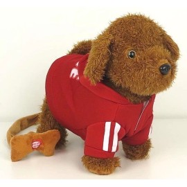 n/a Toy Brown Shaggy Puppy Dog on Leash Dances Walks Wags Tail to Pop Songs 9"