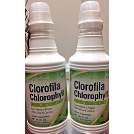 Herbal Solution 2pcs Clorofila de Nopal y Sabila Liquida Chlorophyll - Aloe Vera & Cactus 500ml