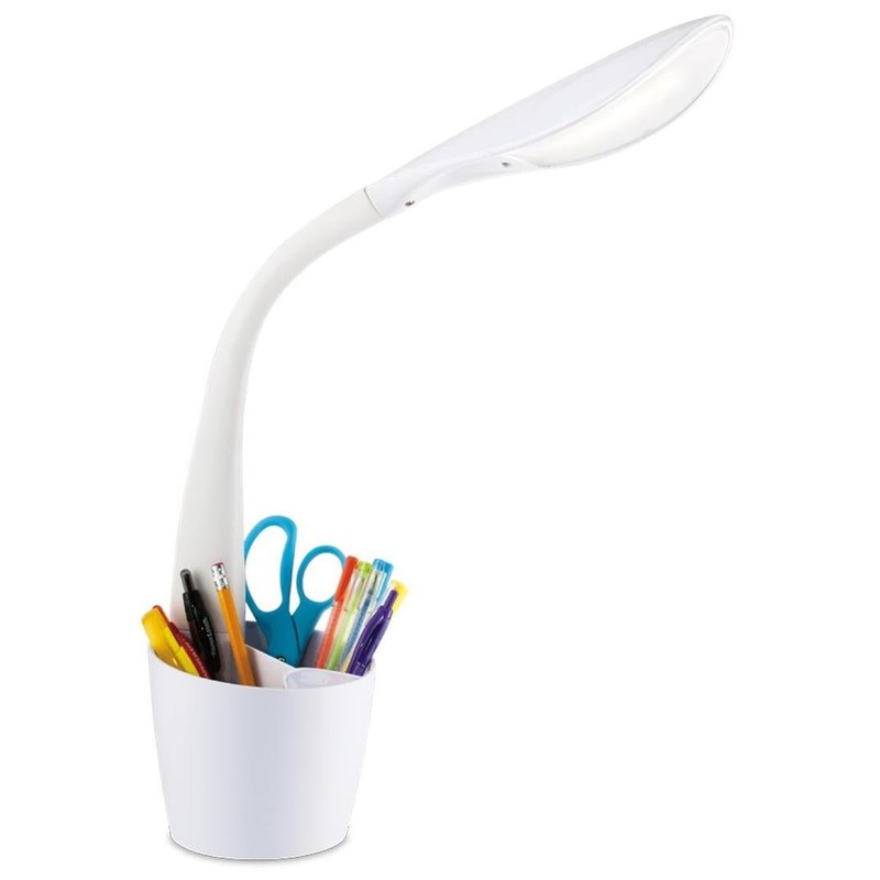 OttLite LED Desk Lamp Space Organizer with Flexible Neck Height