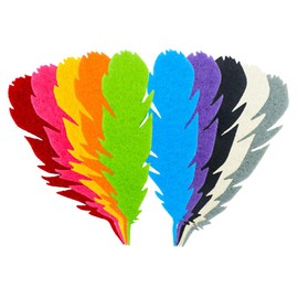 Summer-Ray 50pcs Mixed Color Felt Feather Laser Cut Embellishment Value Pack