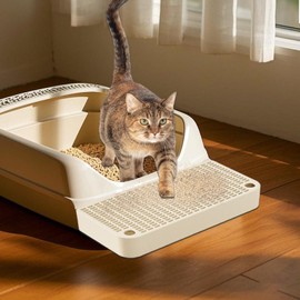 Litter Box Step - Double Layered Litter Trapper with Filter Function | Waterproof Home Kitten Toilet Ramp Pedal for Pet, Bunny, Animal