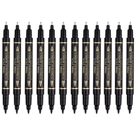 Pentel N75W-A Marcador Permanente Doble Punto, Negro