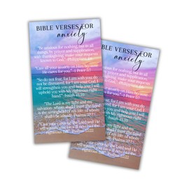 Lashicorn Bible Verses for Anxiety Wallet Pocket Cards 30pk 2x3.5” 1 Peter 5:7, Philippians 4:6, Isaiah 41:10, Psalms 27:1 Hand Out Christian Motivational Reminders