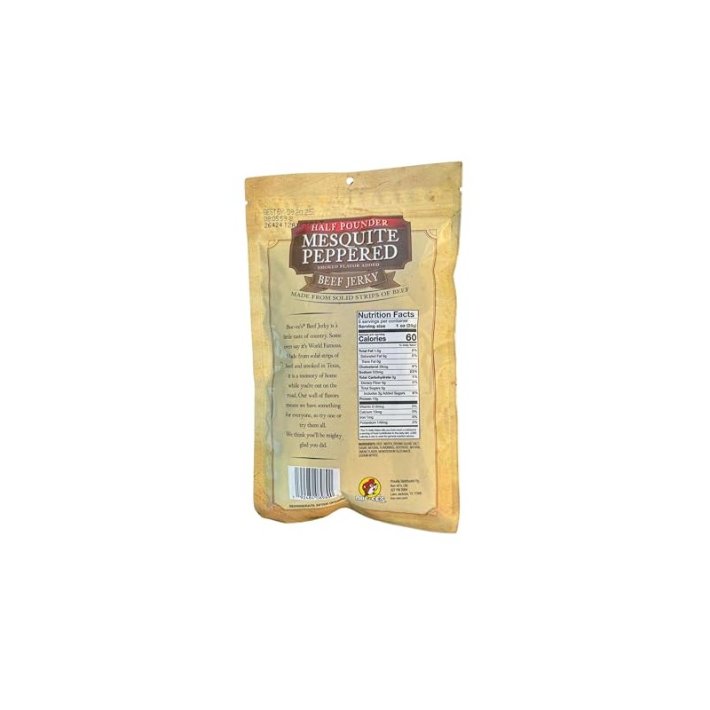 Buc-ee's Mesquite Peppered Beef Jerky - 8 oz | Premium