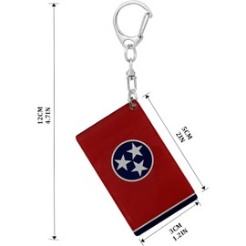 Llavero de bandera de Tennessee, cadena acrílica de doble cara, con forma de D, banderas de Tennesseen, llaveros de coche estilo hombre y mujer, decoración (3 piezas), Varios colores, 2 x 1.2