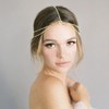 Fdesigner Cadena para cabeza de cristal para boda, estilo boho,
