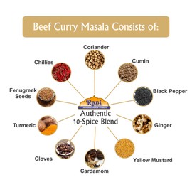 Rani Beef Curry Masala Indian 10-Spice Blend 3oz (85g) PET Jar ~ All Natural | Vegan | No Colors | Gluten Friendly | NON-GMO | Indian Origin