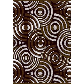 Unbranded Polyester / Cotton Blend African Wax Print - Olive-Green White Brown