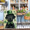 Wordatu Happy St. Patrick's Day Black Labrador Dog Garden Flag