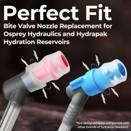 Samorillo 5-Pack Replacement Bite Valve Nozzles Compatible with Osprey, Nathan & Hydrapak Hydration Reservoirs - BPA-Free, Phthalate-Free, Lead-Free Silicone Sheaths