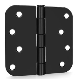 goldenwarm 12 Pack Interior and Exterior Door Hinges Matte Black Door Hinges 4 inch x 4 inch Door Hinges with 5/8" Radius Corners