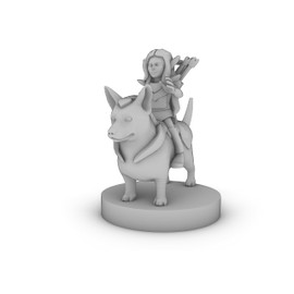 Pixie Warrior on a Corgi Tabletop DND Gaming Miniature