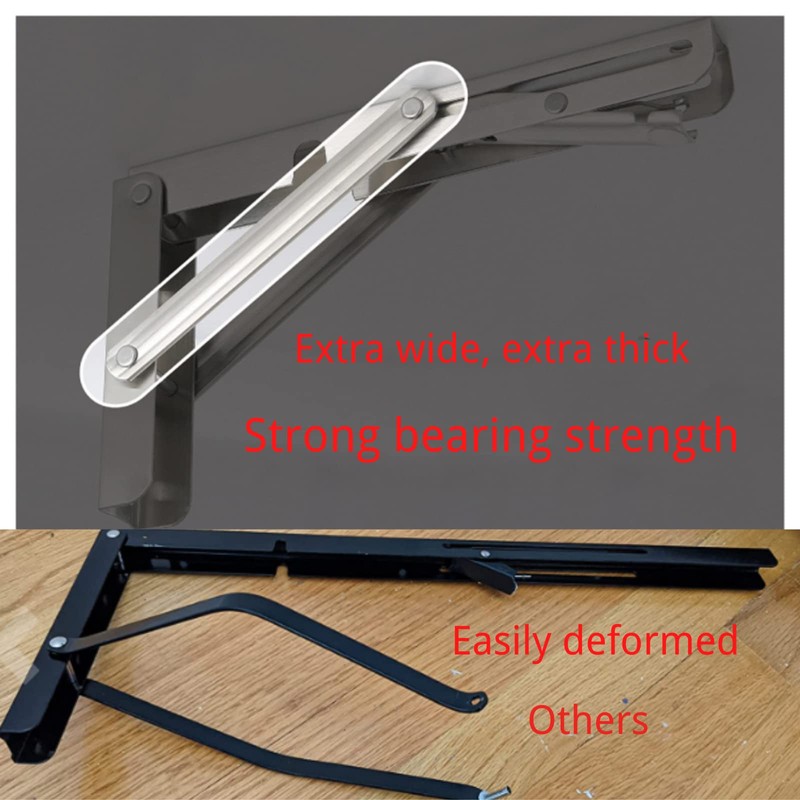 Folding Shelf Brackets 12 inch,Folding Brackets Heavy Duty Max.Load 410lb,DIY
