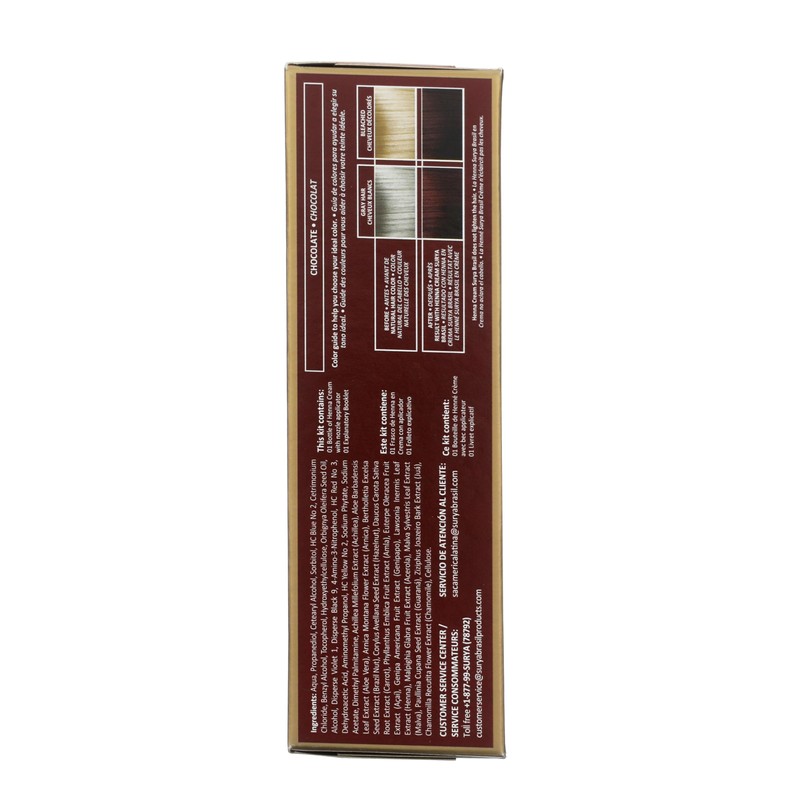 Surya Brasil Henna Cream Chocolate - 94% Natural Ingredients, Vegan,