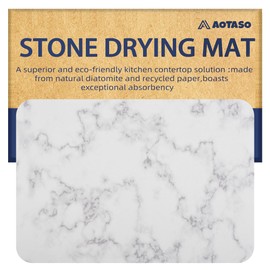 AOTASO 12x16 inch Marble Stone Drying Mat for Kitchen Counter Super Absorbent Dish Drying Mat Diatomaceous Earth Quick Dry Dish Mat（1 Pc ）