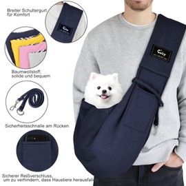 CUBY Sling Dog Small Dogs Cat Sling Pet Sling Single Shoulder Pet Bag for Travel Dog Carrier Bag (Blue)