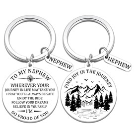 To My Nephew Gifts From Auntie Inspirational Keychain Gifts for Nephew Teen Boys Gift Ideas Boys Birthday Christmas Gift for Teenager