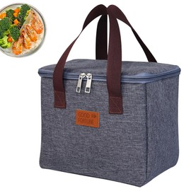 Taasmoog Lunch Bags for Women Men, Insulated Lunch Box Reusable Foldable Lunch Bag Insulated Lunch Bag Water-Resistant Leak-Proof Lunch Box Tote Bag for Work School Picnic Travel (Black)