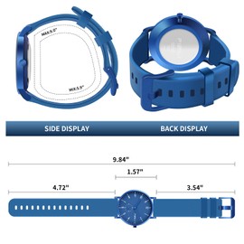 Men's Watch Ultra-Thin Minimalist Waterproof-Fashion Watch for Men or Women with Silicone Band Wrist Watches 1100 Blue Blue