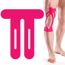 OK TAPE Nylon Kinesiology Tape for Knee, 10 Pcs Stretchable on Four Sides Precut Strips, Athletic Tape for Knee Support & Stability,Breathable and Hypoallergenic, Pink