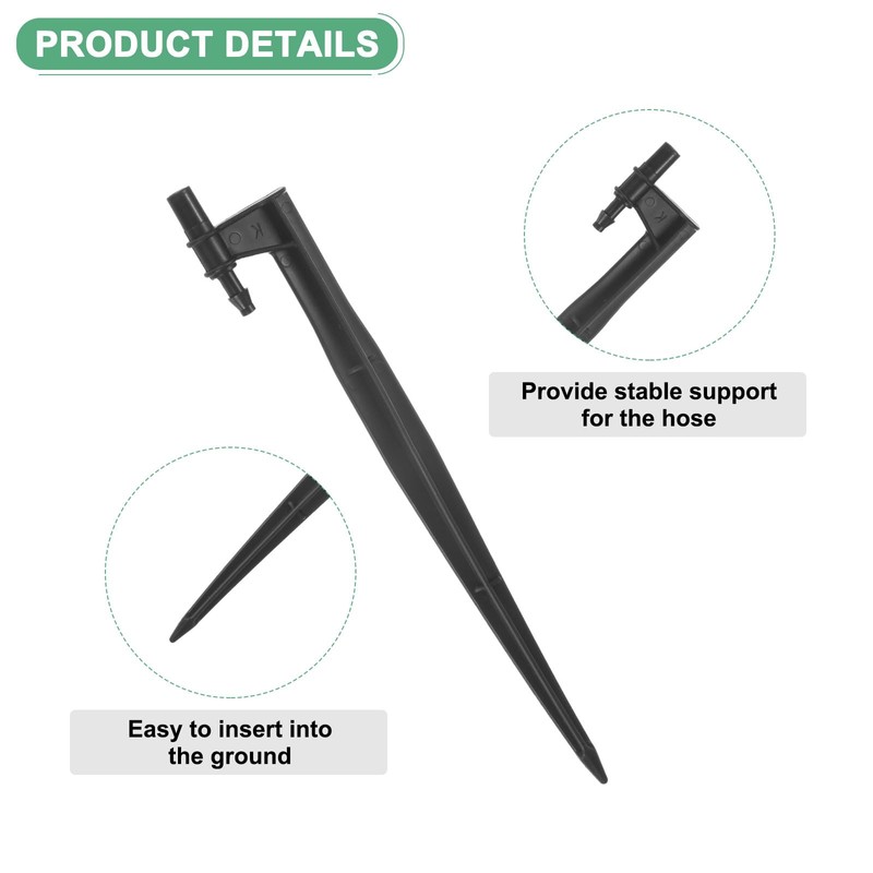 M METERXITY 10-Pack Irrigation Drip Support Stakes, 200x32mm for 2/7