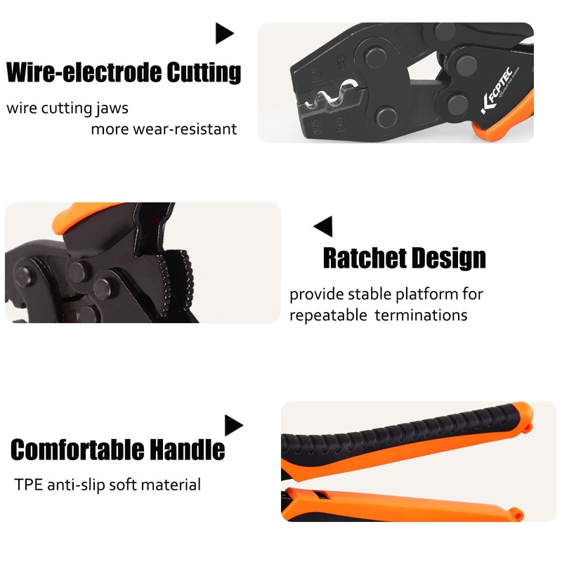 KF CPTEC Crimp Tool for Bare Crimp Terminals 1.25-8mm² Bare