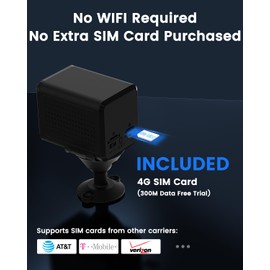 Bextgoo No WiFi Security Camera with SIM Card, 4G LTE Cellular Security Camera with 5200mAh Battery, HD Mini Camera, Mini Car Camera, 160° Wide View, AI Motion Detection, Night Vision
