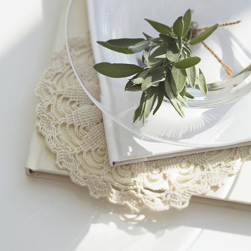 kilofly 26 pcs Cotton Crochet Doilies 1.8"-7.9" Handmade White Beige