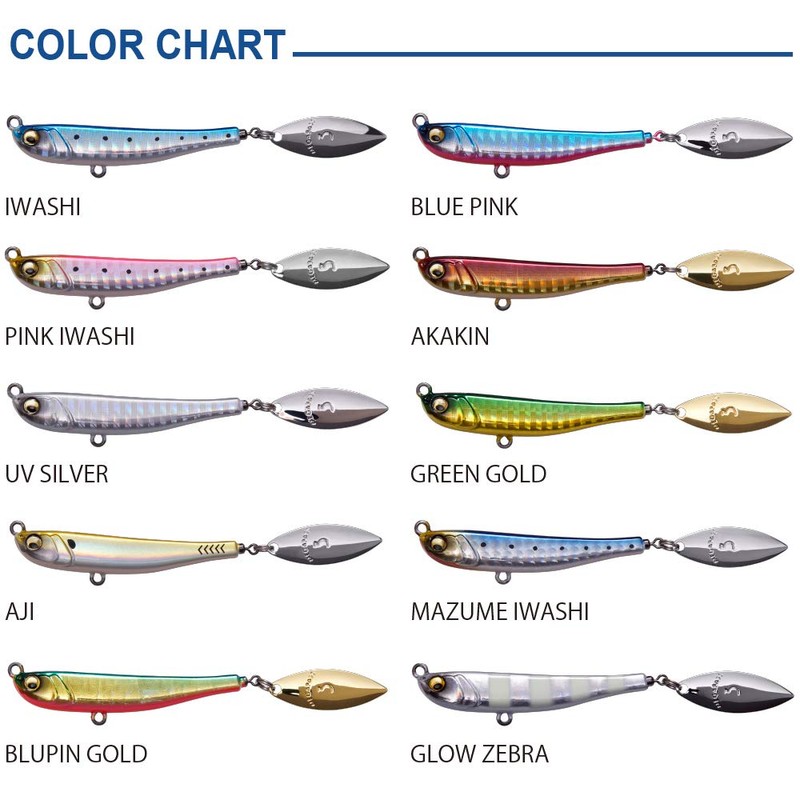 Megabass Makippa Metal Jig, 0.4 oz (10 g), Blupin Gold