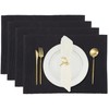 Black Placemats Set of 4 Kitchen Dining Cloth Reversible Cotton