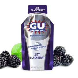 GU Energy Original Sports Nutrition Energy Gel, Jet BlackBerry, 8 Count