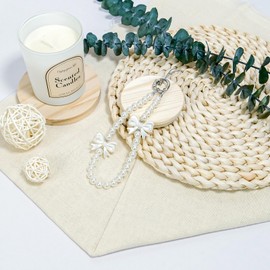 Tocoan Phone Charm Wrist Strap with Tether Tab, Detachable Anti-Theft,Charms Strap, Hands-Free Decorative Phone Chain Lanyard for Women Girls, Compatible with Most Smartphones (Pearl Butterfly)