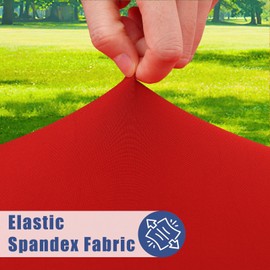 Moosfor Spandex Square Table Cloth, Elastic Fitted Tablecloths for Picnic, Stretch Washable Patio Table Cover for Outdoor, Camping, Banquet and Parties (Red, 34"x34")