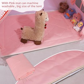 Kids Play Tents Indoor Outdoor Toddler Tent Kids Playhouse Tent Large Kids Tent Castle (Pink)