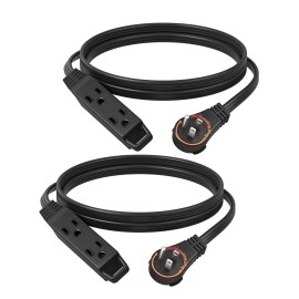 DEWENWILS 6FT 360° Rotating Flat Plug Extension Cord/Wire, 16AWG Multi 3 Outlet