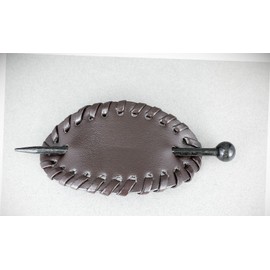 Perfect Hairstyle with Our Hair Accessories - Brown Faux Leather Slide Hair Pin Stick Barrette Accessory Hairpin Whip Stitched Fashionable Hair Accessory Hair Jewelry Accessories for Lady Women