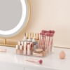 DOADW Bathroom Counter Organizer Clear - 2Pcs Stackable Makeup Countertop