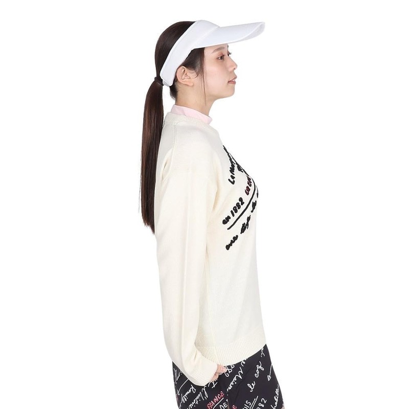 Cox Sportif LG4FST03L Women's Sweater, Embroidered, Deformable Collar, Crew Neck,