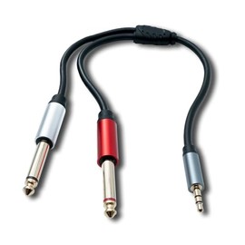 SYSTEM-S Y Audio Cable 30 cm Stereo TRS 3.5 mm Male to 2 x 6.35 mm Jack TS Male Adapter