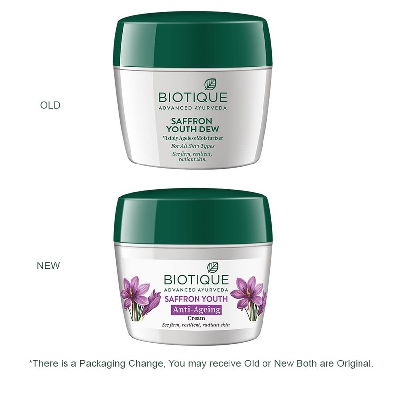 Biotique Bio Saffron Youth Dew Visibly Ageless Moisturizer, 170 gm/