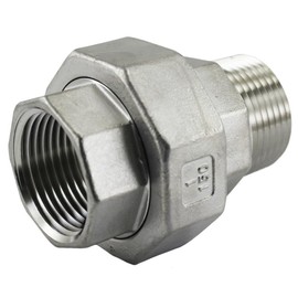 Duda Energy Union 1" Male x Female NPT Ports Stainless Steel Pipe Fitting, 2 Pack