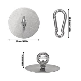 Sankoly 4 Pcs Self Adhesive Ceiling Hook Stainless Steel Pad Eye Hooks Nail-Free Wall Hook for Kitchen Bathroom Living Room Ceiling