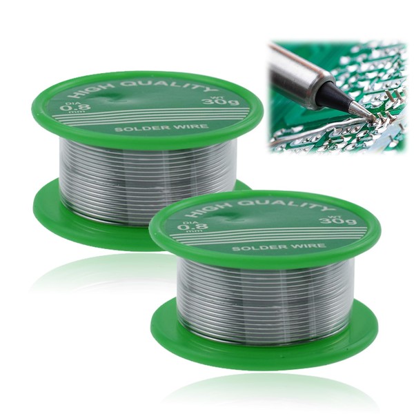 2 x Soldering Wire, Soldering Wire without Flushing with Rosin,