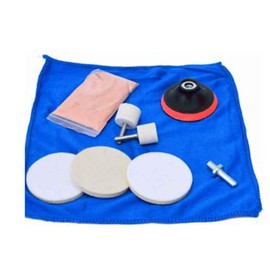9pcs/Set Glass Polishing Kit,Deep Scratch Remover with Towel Car Polish Pad Cerium Oxide Powder Felt Polishing Wheel Set for Windscreen and Glass(Size:9pcs/Set)