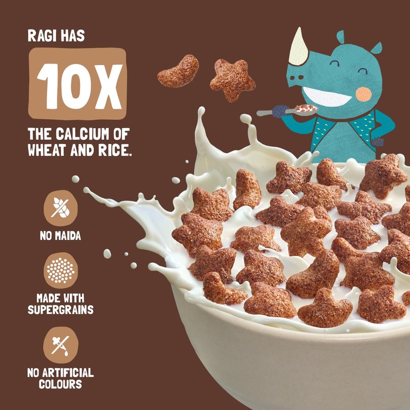Slurrp Farm Choco Crunch Ragi Cereal | Crunchy Chocolate Breakfast